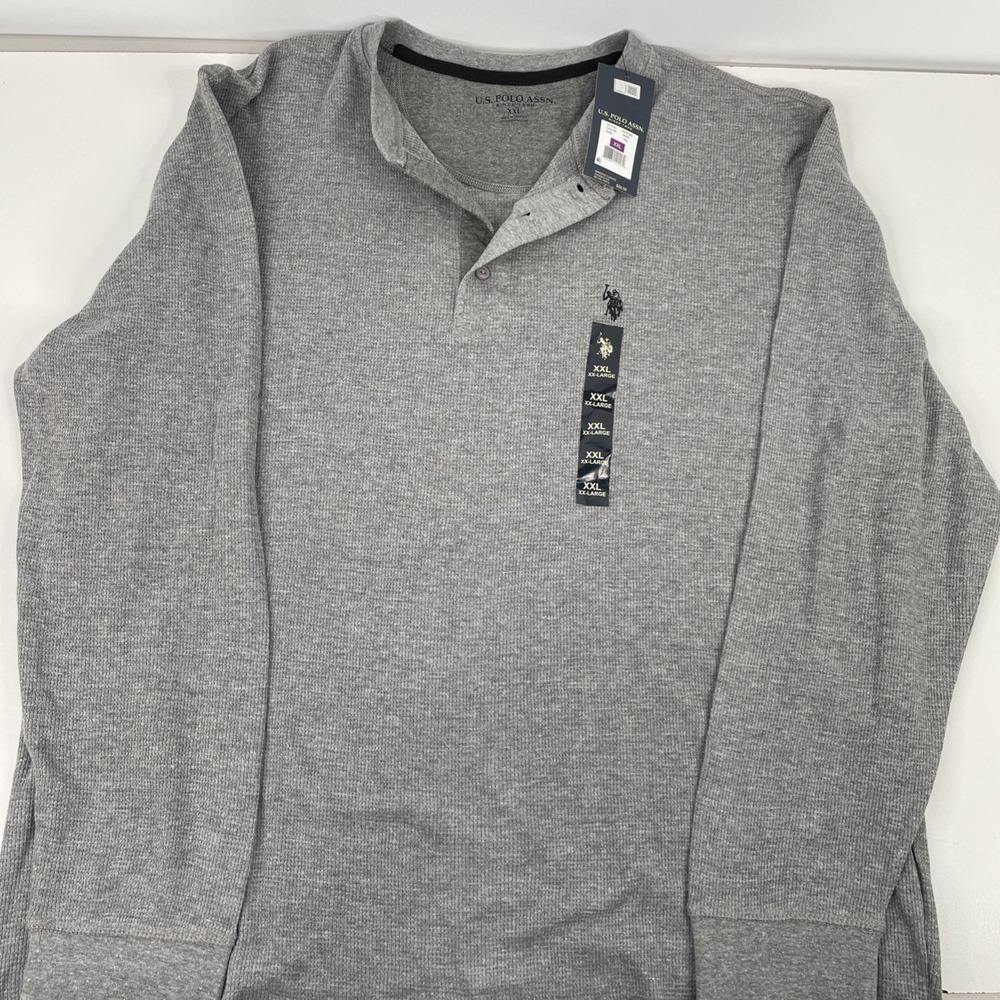 Polo by Ralph Lauren Gray Long-Sleeve Henley with Embroidered Pony